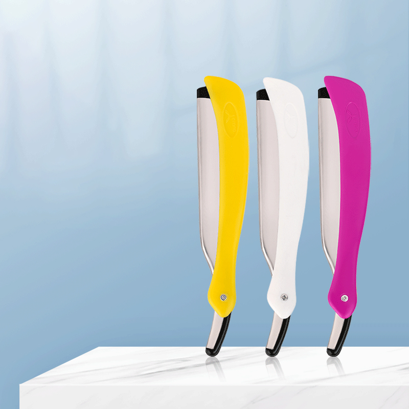 Sourcils de barbe pliables portables coupant le rasoir droit à 77 lames