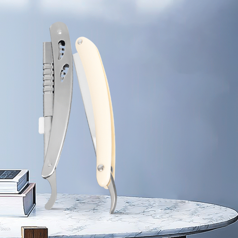 Poignée de rasoir droite ondulée en acier inoxydable durable