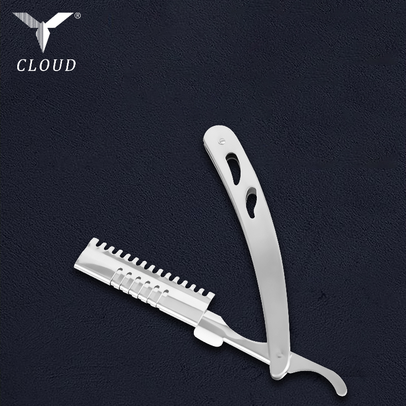 Poignée de rasoir droite ondulée en acier inoxydable durable