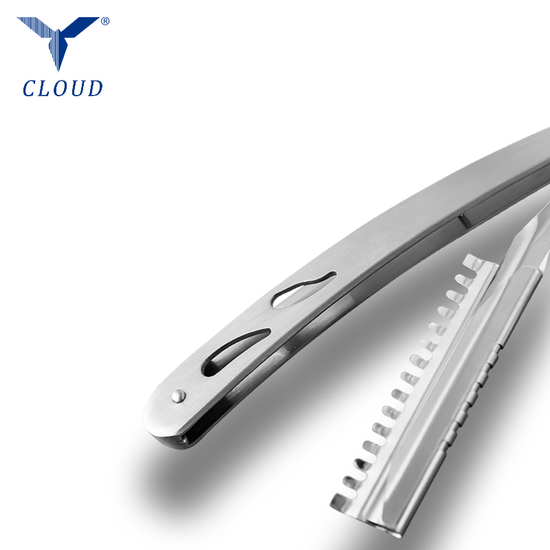 Poignée de rasoir droite ondulée en acier inoxydable durable