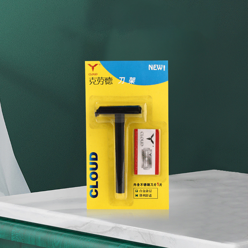 Rasoir portable de voyage en plastique à 74 lames en forme de T