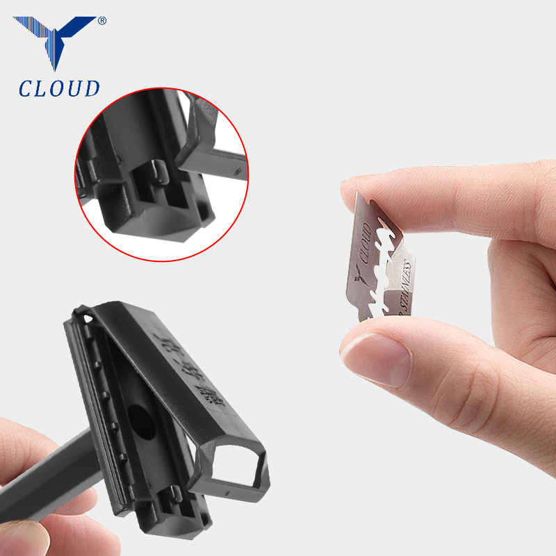 Rasoir portable de voyage en plastique à 74 lames en forme de T